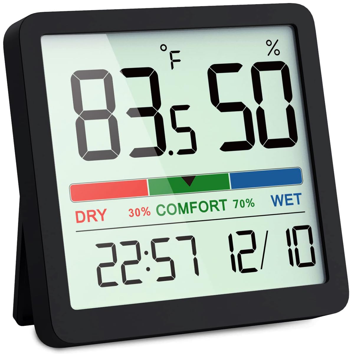 HASTHIP Digital Humidity Temperature Thermometer LCD Temperature Hygrometer Gauge with Time & Data Humidity Meter with Magnetic Back Design Hygrometer Temp Meter, Battery Powered(NOT INCLUDED) HASTHIP Digital Humidity Temperature Thermometer LCD Temperature Hygrometer Gauge with Time & Data Humidity Meter with Magnetic Back Design Hygrometer Temp Meter, Battery Powered(NOT INCLUDED)